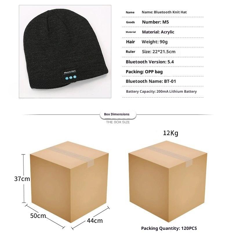 BIGWIG Bluetooth Knit Hat, Wireless Earphone Hat, Music Soft Hat, Built-in Stereo Speaker, Winter Knit Hat, Bluetooth Music Hat, Dual-Ear Stereo, Removable, Washable, Rechargeable, Unisex Gift