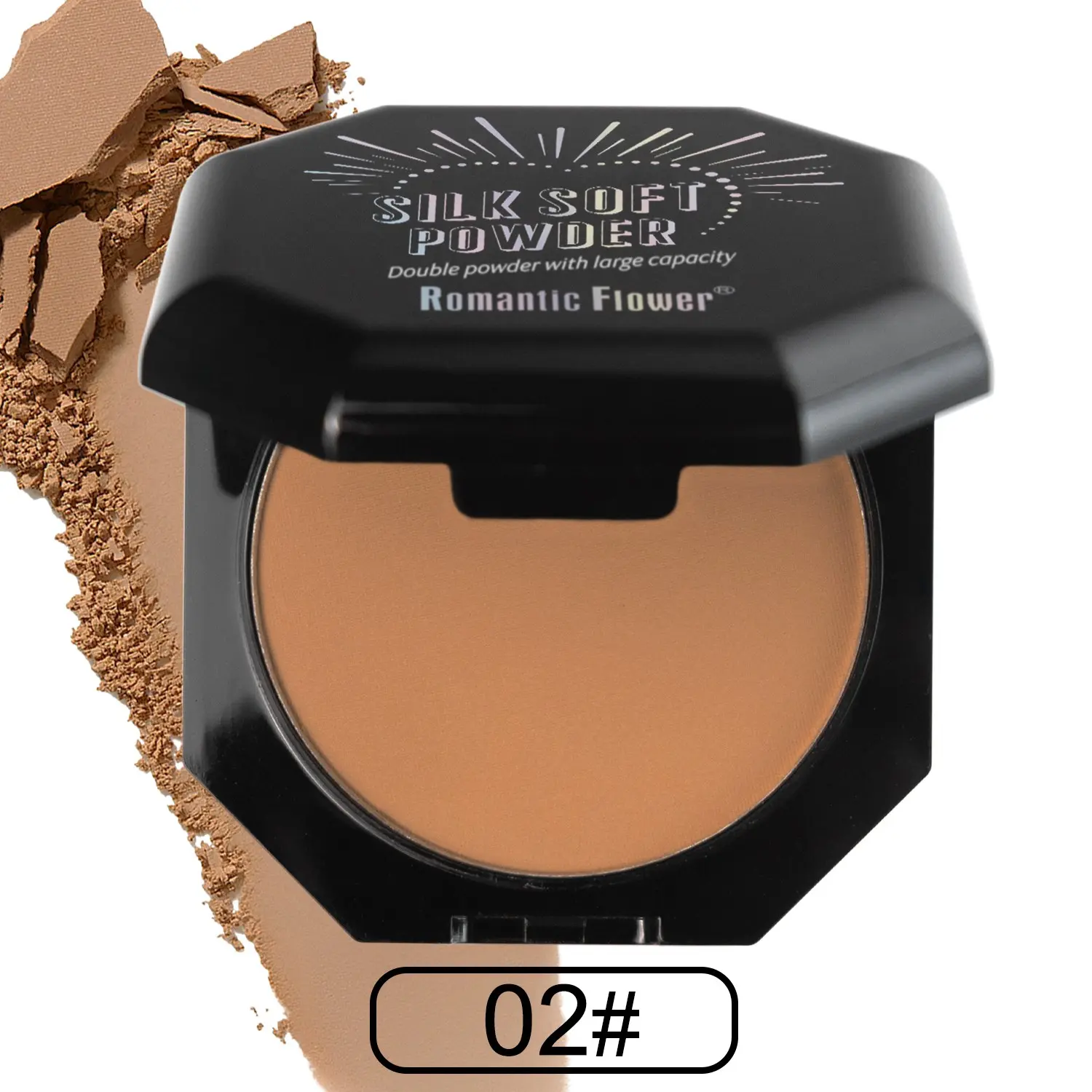 Dual Layer Dark Compact Powder With Sponge Mirror, Face Makeup Matte Long Lasting Waterproof Fine Pressed Powder