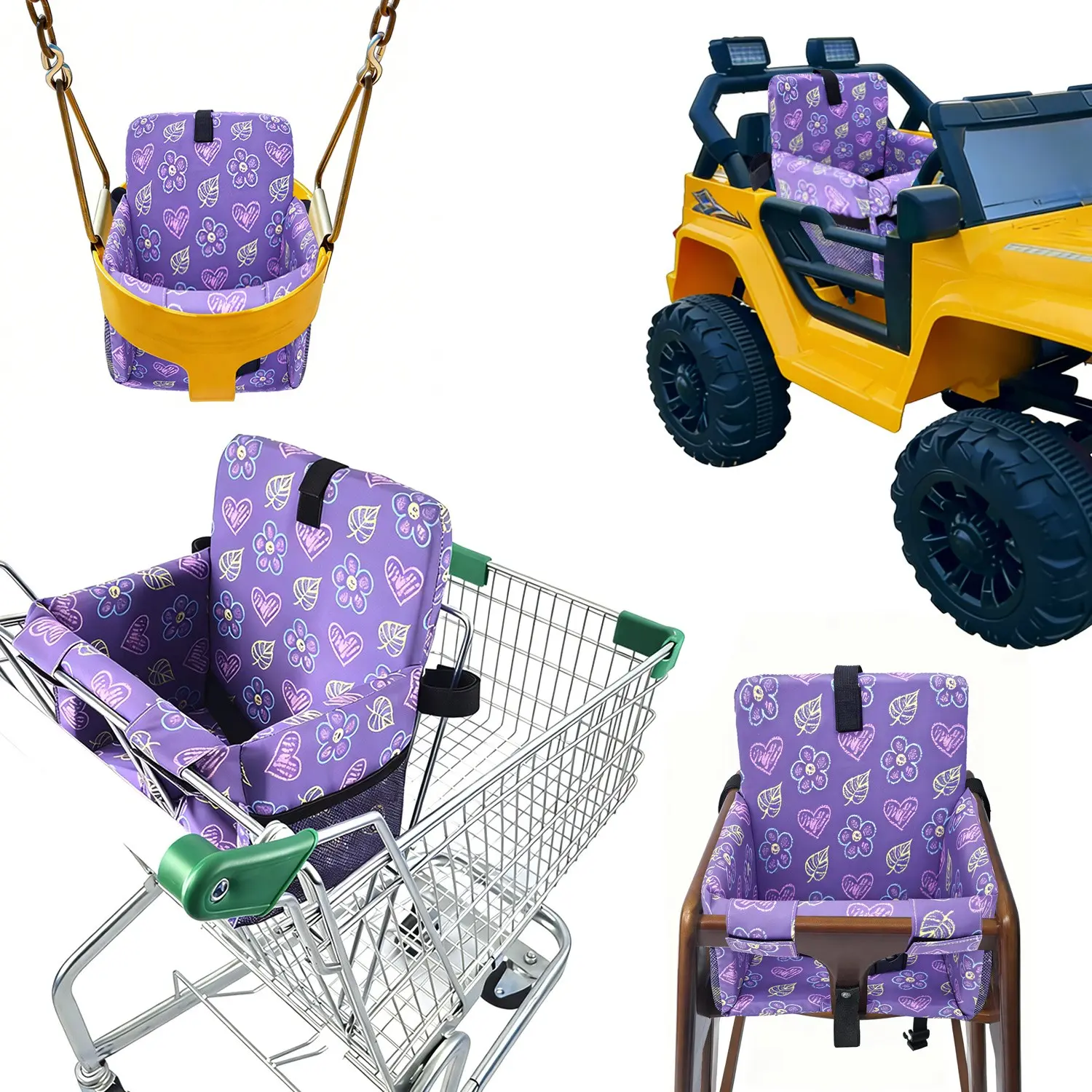 Baby Stroller Seat Cushion, High Chair Seat Pad, Soft Comfortable Cushion, Cute Design, Suitable for Children Under 15kg/33lb