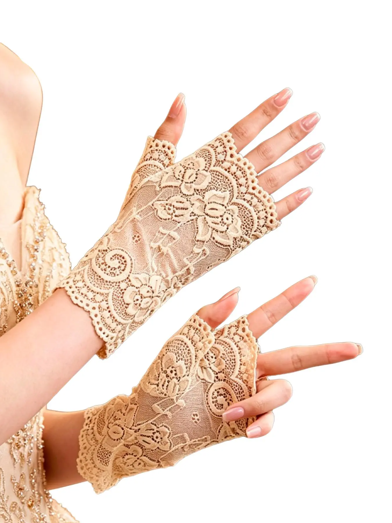 2 Pairs Women's Fingerless Gloves Set, Perfect for Parties, Weddings, Balls, and, Elegant Evening Wear Accessories