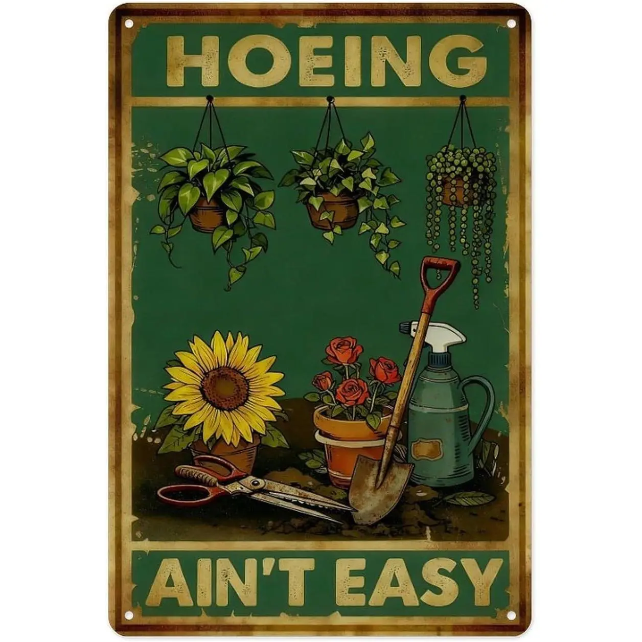 Funny Garden Sign Outside Decor - Humorous Gardening  for Women Signs | Enthusiasts Metal Sign for Yard, Backyard, Patio & Porch Decor 8 x 12 Inch