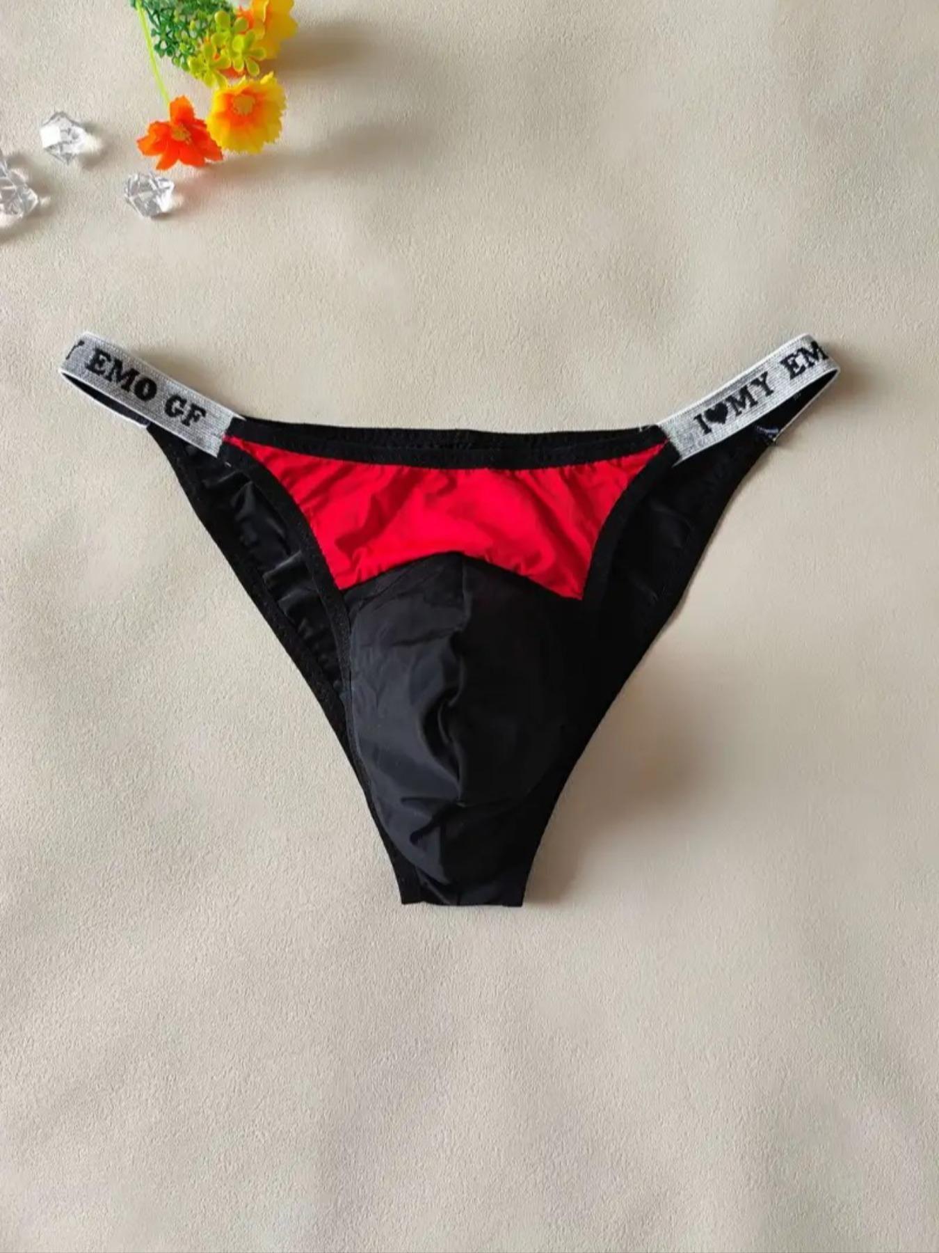 Men's Solid Color Love Belt Design Briefs, Soft Comfy Breathable Underwear for Daily Wear, Fashion Men's Underwear for All Seasons, Menswear