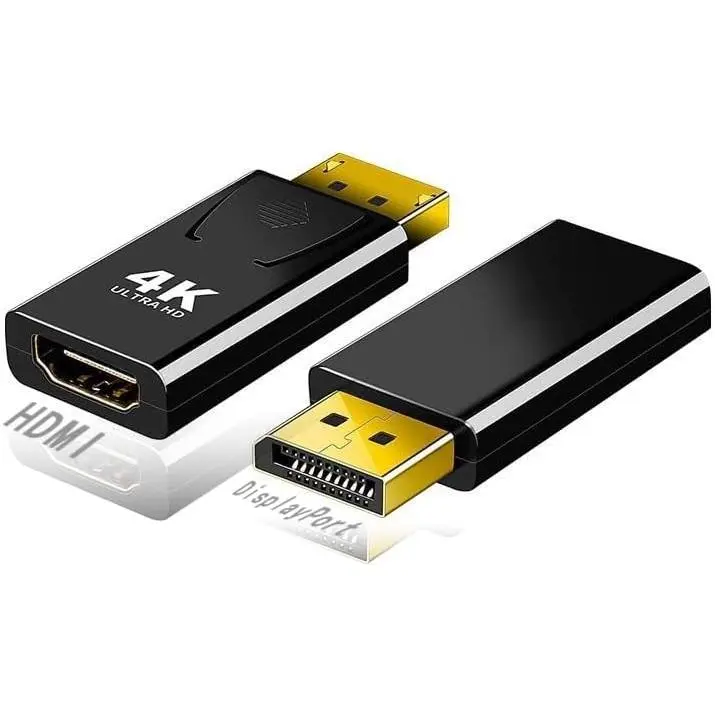 DisplayPort to HDMI Adapter, 4K Displayport DP Male to HDMI Female Converter Compatible with Desktop, Laptop, Monitor, HDTV, AMD, NVIDIA, Black(2Pack)