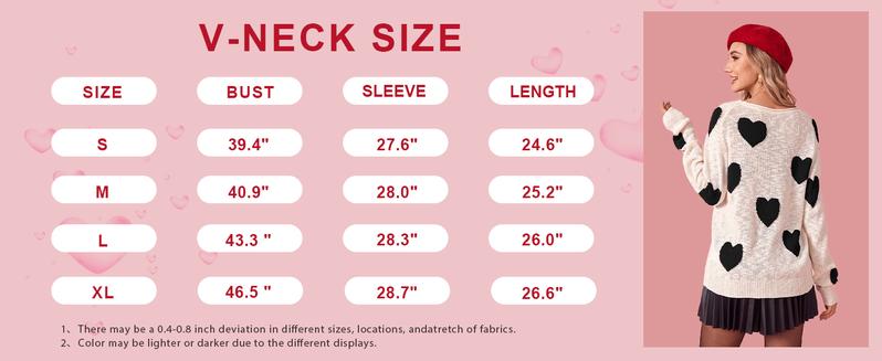 Saodimallsu Womens Cute Love Heart Print Sweaters Oversized Off The Shoulder Loose Knitted Valentine Pullover Blouse Top