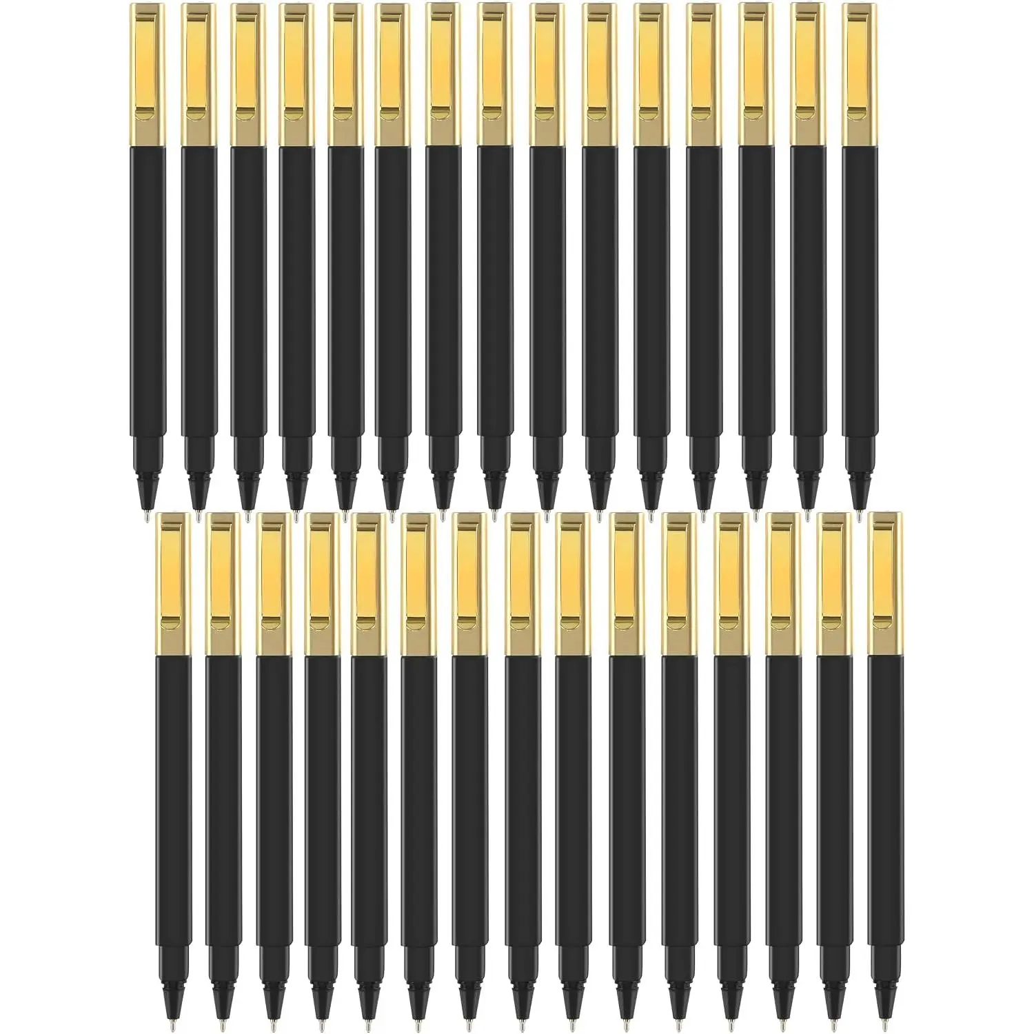Aesthetic Pens Ballpoint Super Smooth Writing Pens Bulk 30 pack Medium Point 1.0mm No Bleed Pen with  Clip Black Ink