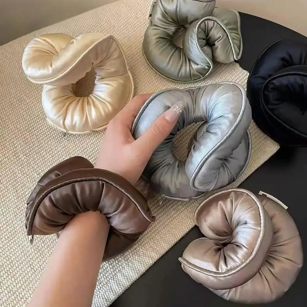 Solid Color Puffy Satin Hair Ties for Women, Creasefree Hair Accessory for a Gentle Hold, Perfect for Daily Wear & Messy Buns, Athletic, Everyday, Female, Perfect Add-On Gift, Protects Hair