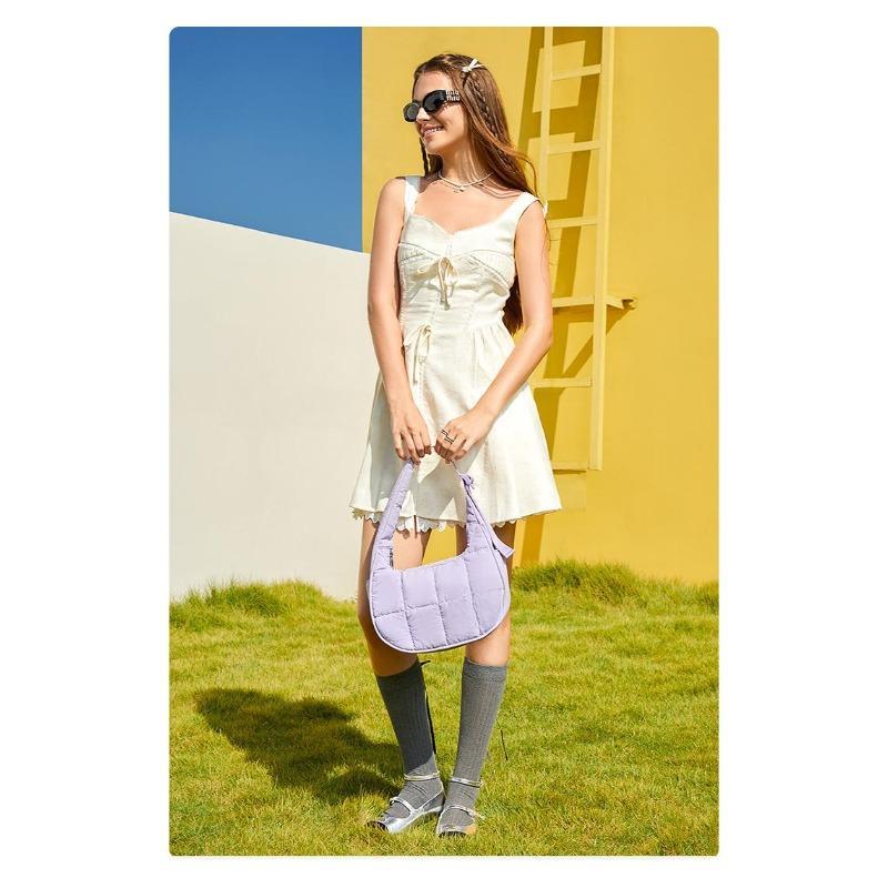 BIGWIG Women's Small Quilted Crescent Shoulder Bag, Waterproof and Slim Nylon, Quilted Nylon Tote Bag with Adjustable Strap, Perfect for Fitness, Travel, or Gifts BIGWIG Women's Small Quilted Crescent Shoulder Bag, Waterproof and Slim Nylon, Quilted Nylon Tote Bag with Adjustable Strap, Perfect for Fitness, Travel, or Gifts