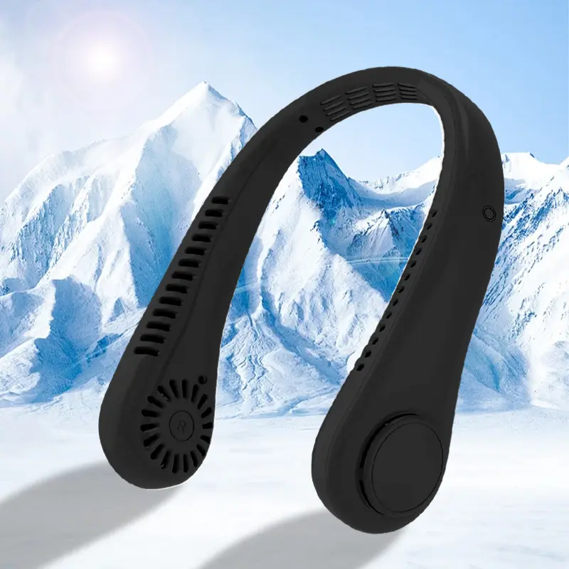 Wearable Neck Fan, Hands-Free Bladeless Portable Fan with Strong Airflow, USB Rechargeable Cooling Fan for Outdoor Sports