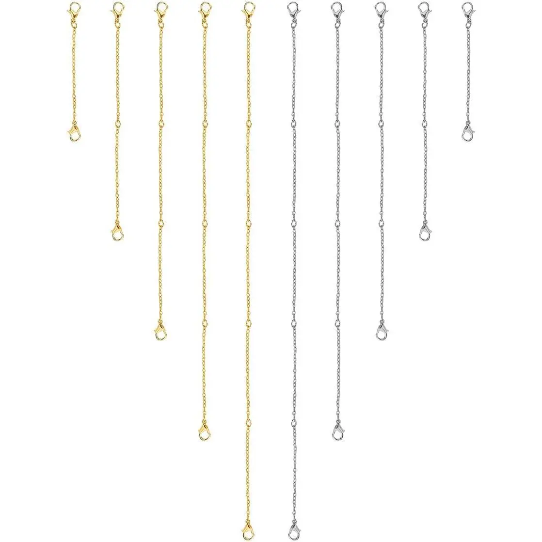10 Pack Necklace Extenders - Alloy & Stainless Steel Necklace Extensions -  Extenders in  &