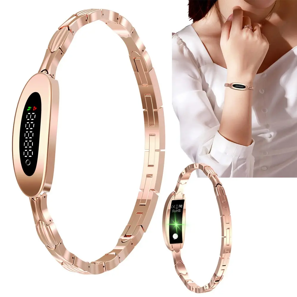 Fitness Smart Bracelet for Women,Heart Rate / Blood Oxygen / Sleep Monitor, Fitness Tracker Ultra-weight Wearable,Free APP, IP68 Waterproof, Multiple Sports Modes Compatible for Android and IOS Phones