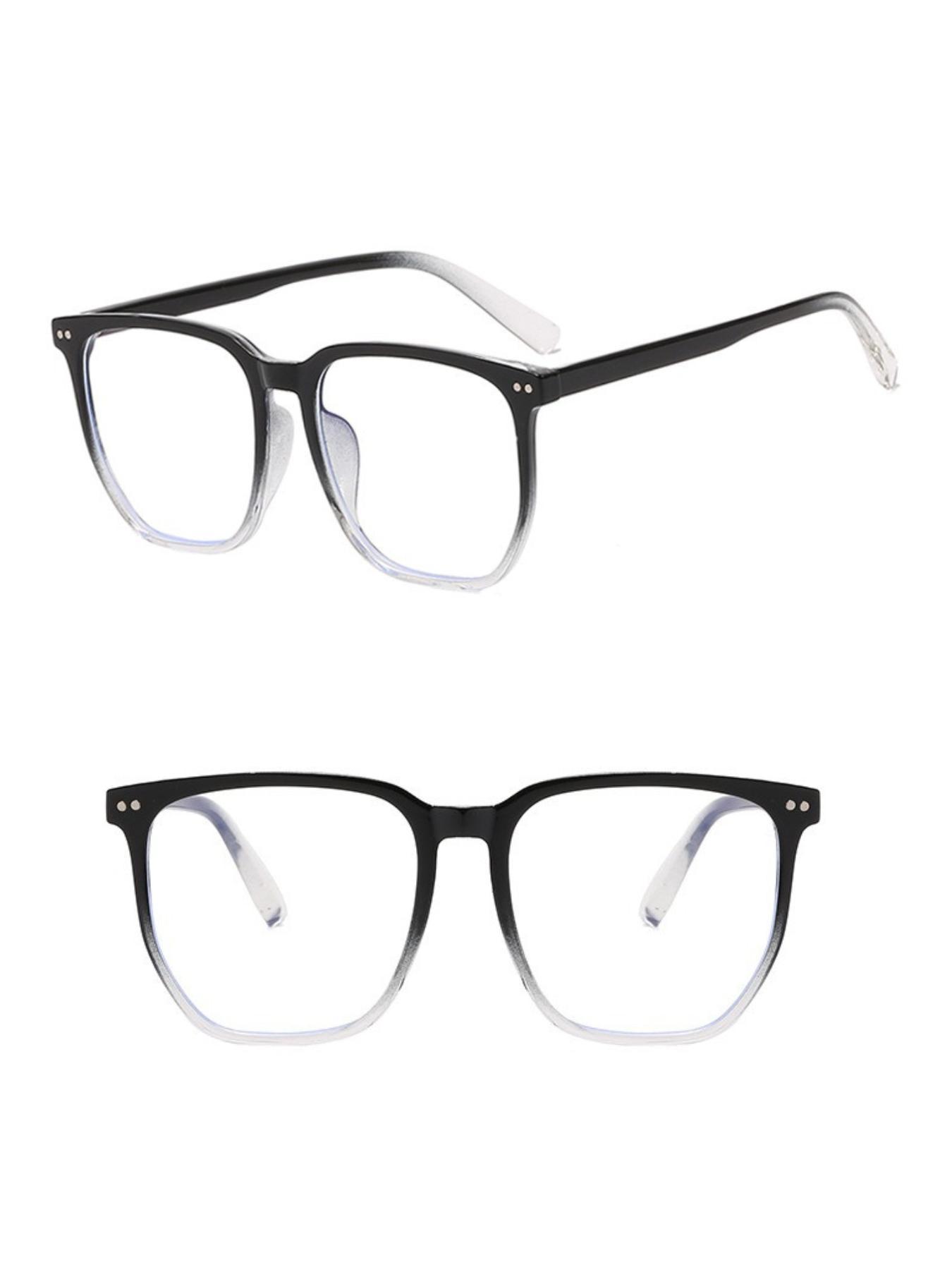 Unisex Simple Style Eyeglasses, Trendy Casual Square Frame Eyeglasses for Everyday Use, Fashion Accessories for Outdoor Activities