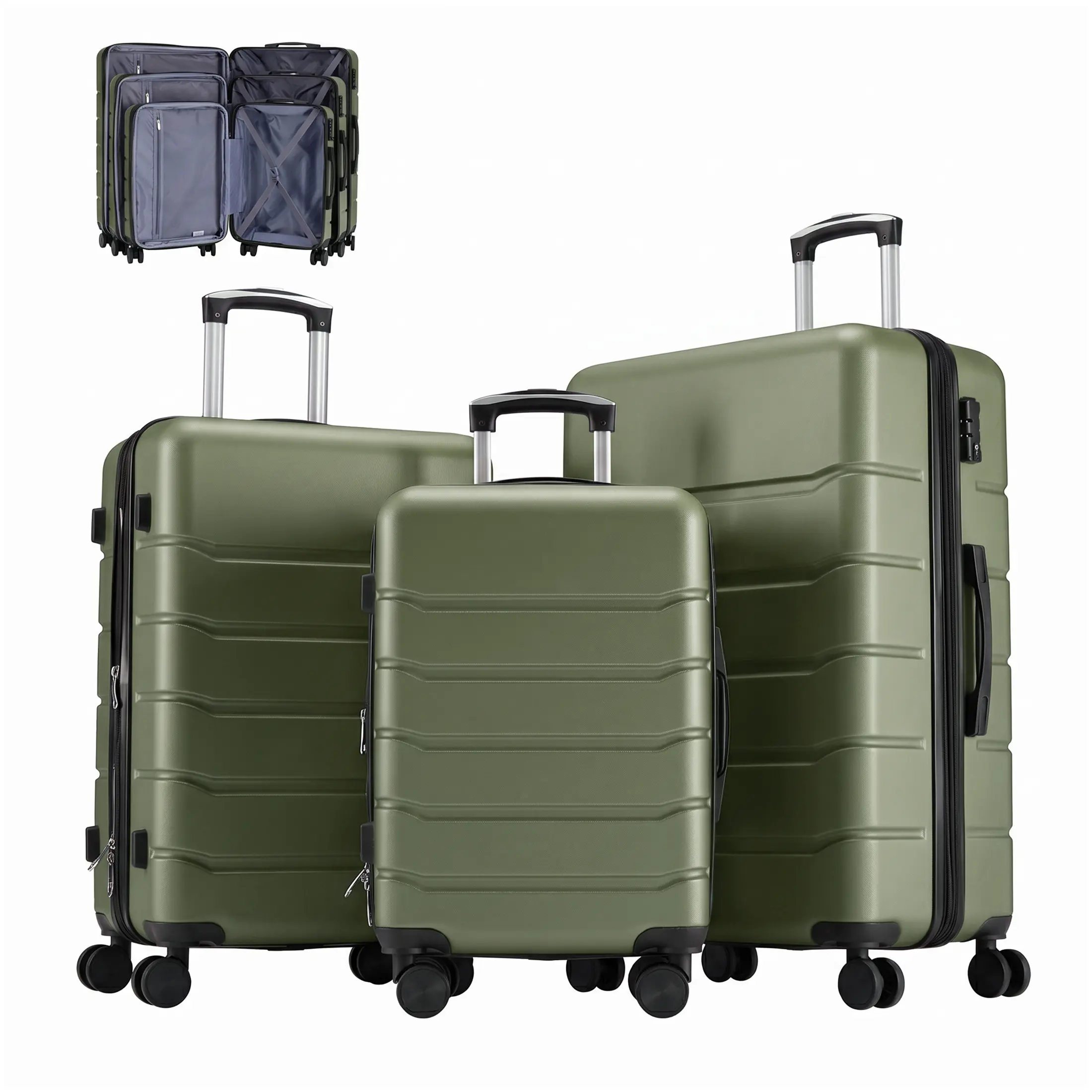20/24/28 Inch ABS Hardshell Suitcase, Expandable Carry On Luggage with 4 Smooth Spinner Wheels, TSA Lock, Scuff Resistant ABS Shell, Easy Double Wheels, Airport Friendly Checked Luggage