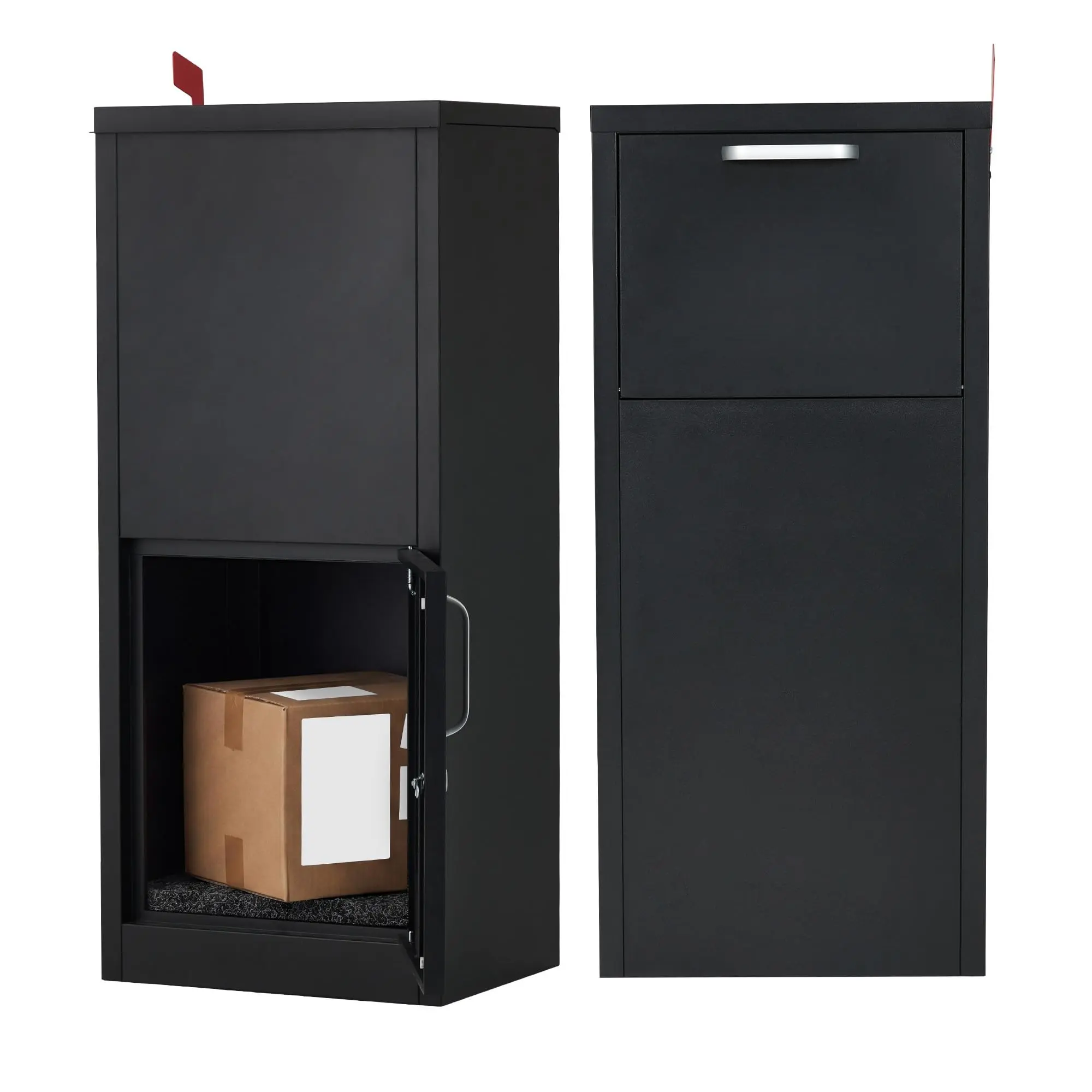 Galvanized Steel Package Delivery Boxes for Outside, Waterproof Mailbox with Lock, Anti-Theft Parcel Drop Boxes, Large Parcel Storage Container for Outdoor, 15.4" x 11.4" x 35.4"