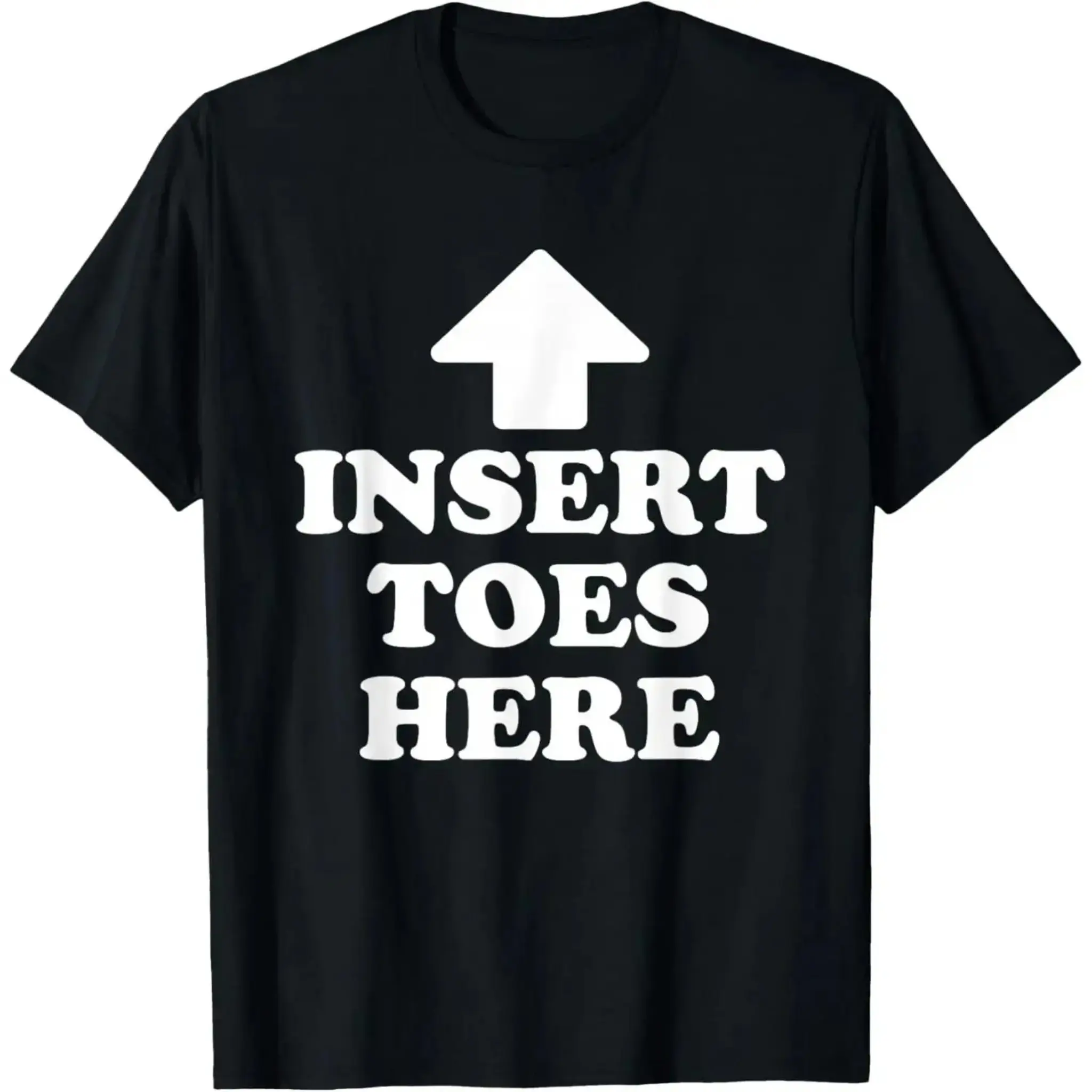 Menswear Short-Sleeve Round Neck Loose Simple Soft Casual Streetwear Top - Unisex Funny Insert Toes Here Design, Shortsleeve, T-Shirt, Casual Wear