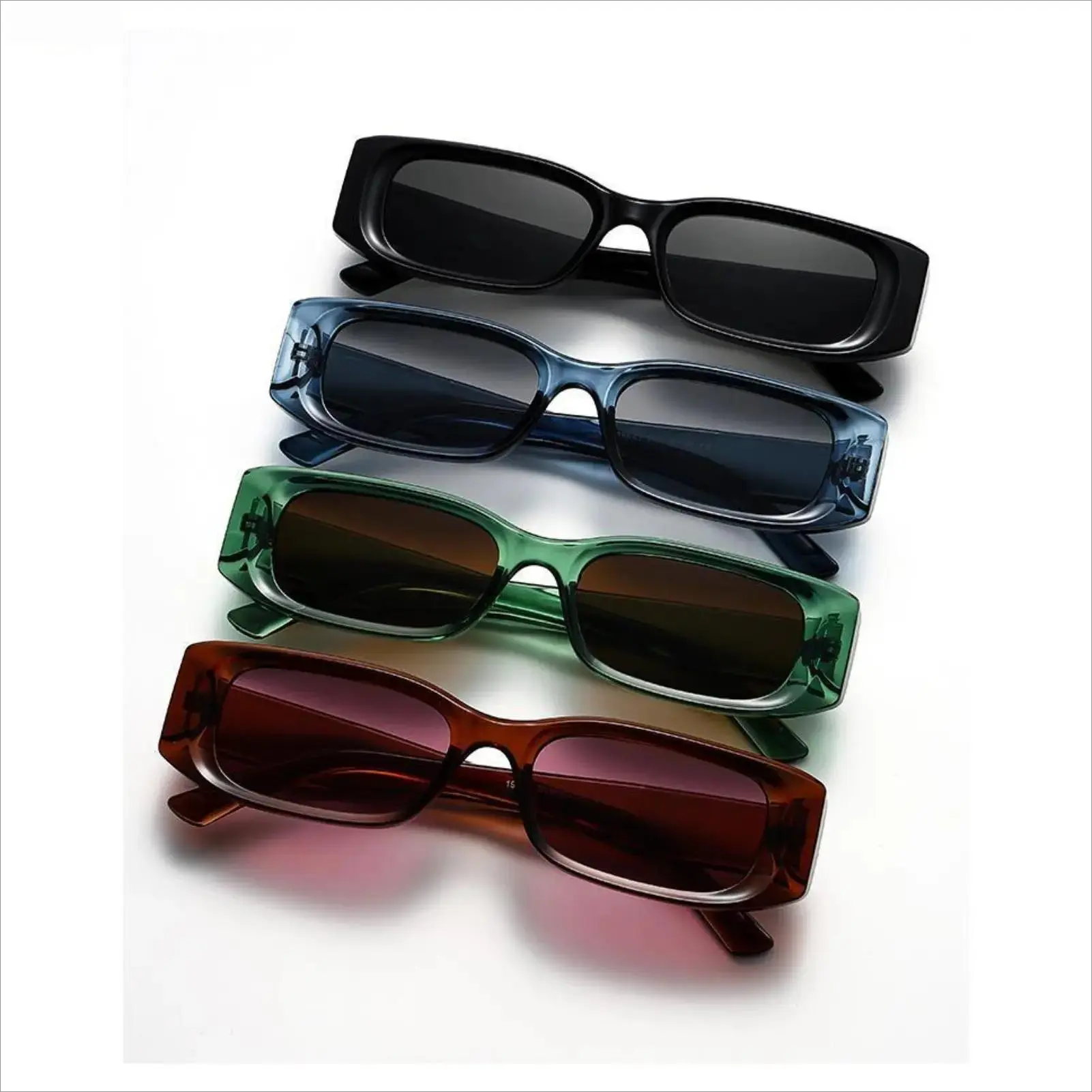 90s Y2K Retro Sunglasses, Curved Small Oval Frame, UV400 Anti-Glare Eyewear for Daily, Travel & Photoshoot