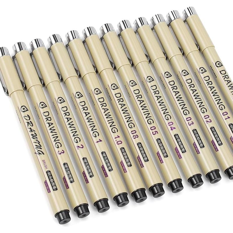 Drawing Pens Fineliner Art Pens: 12 Black Fine Line Markers Art Supplies Adults Artist Sketch Archival Ink Watercolor Inking Fine Liner Manga Sketching Zentangle Stuff Micron Pen Set Drawing Pens Fineliner Art Pens: 12 Black Fine Line Markers Art Supplies Adults Artist Sketch Archival Ink Watercolor Inking Fine Liner Manga Sketching Zentangle Stuff Micron Pen Set