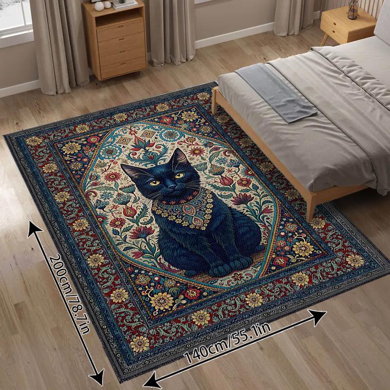 Crow Pattern Floor Mat, Non-slip Soft Floor Carpet, Decorative Area Rug, Decorative Carpet for Home Living Room Bedroom Kitchen