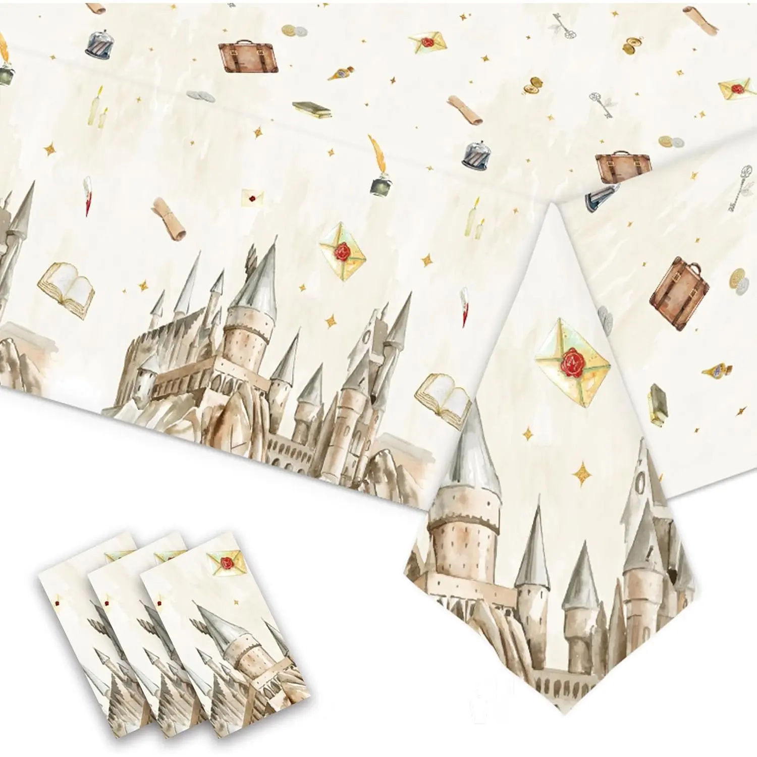3PCS Magical Tablecloth,Disposable School Table Cover for Birthday, Halloween Witch Decor(54 x 108 Inches)