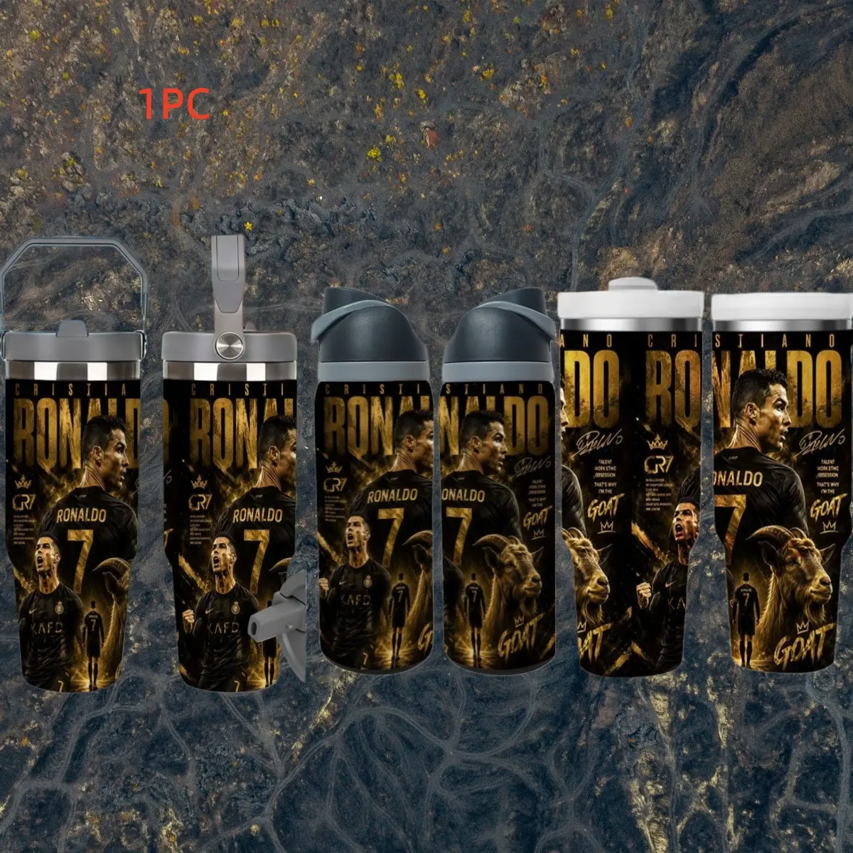 1pc 30/32/40oz Ronaldo Nassr CR7 Themed Leak‑proof Thermal Water Bottle, Insulated Water Cup, Portable Sports Cup for Hiking, Workout & Daily Commute, Unique Souvenir Gift for Football Fans