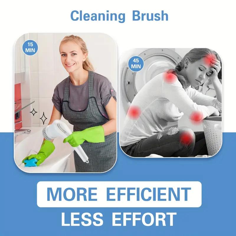 Electric Cleaning Brush Kit - 5 Replaceable Heads for Bathroom, Kitchen & Toilet - Powerful Household Scrubber