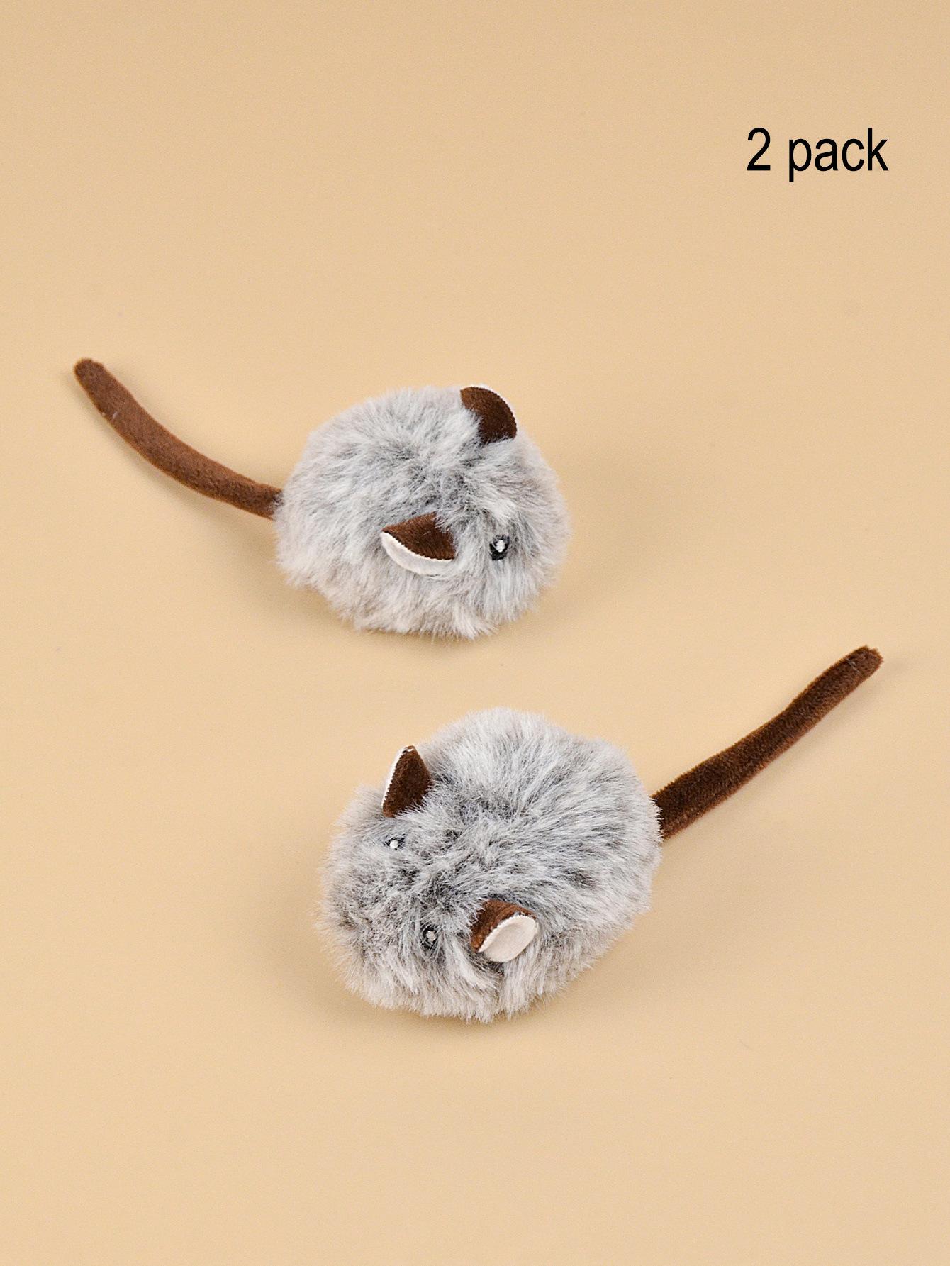 Gray realistic and funny mini plush mouse toy for daily play, a self-entertaining pet toy for cats