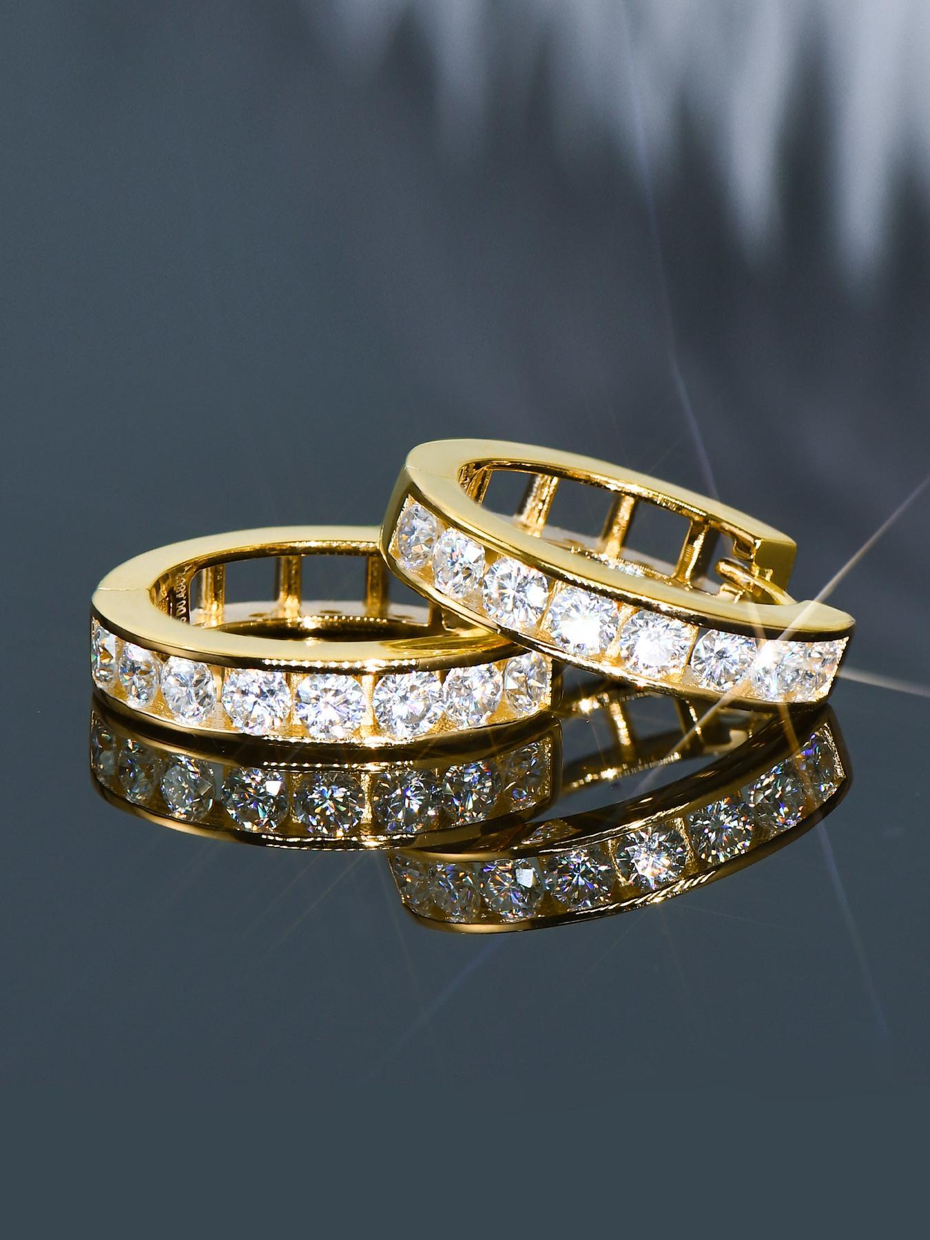 S925 Sterling Silver 0.96 Carat Synthetic Moissanite Earrings, Luxury Gorgeous Earrings for Women & Girls, Trendy All-match Jewelry for Birthday Gift