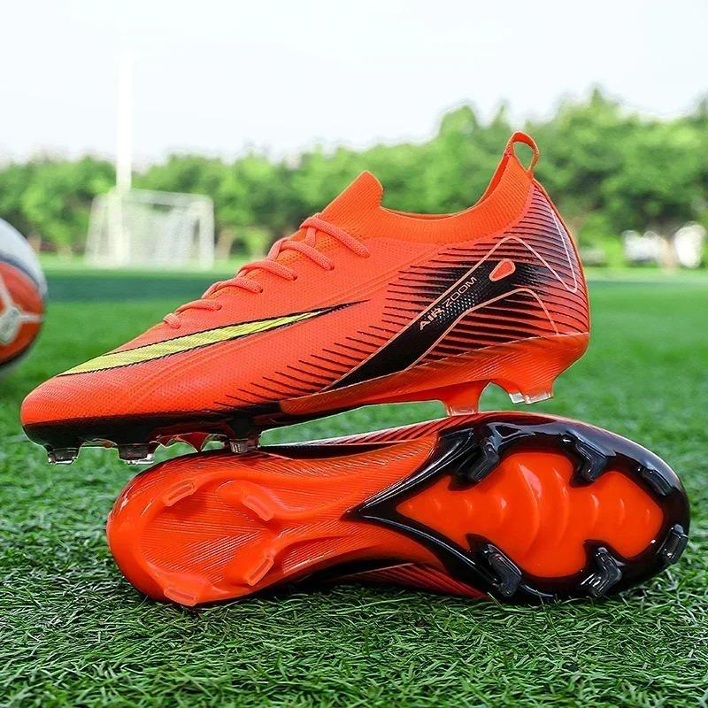 New Men Football Boots Cleats Shoes Soccer Long Spikes Training Ultralight Outdoor Drop Soccer Shoes FG Non-Slip