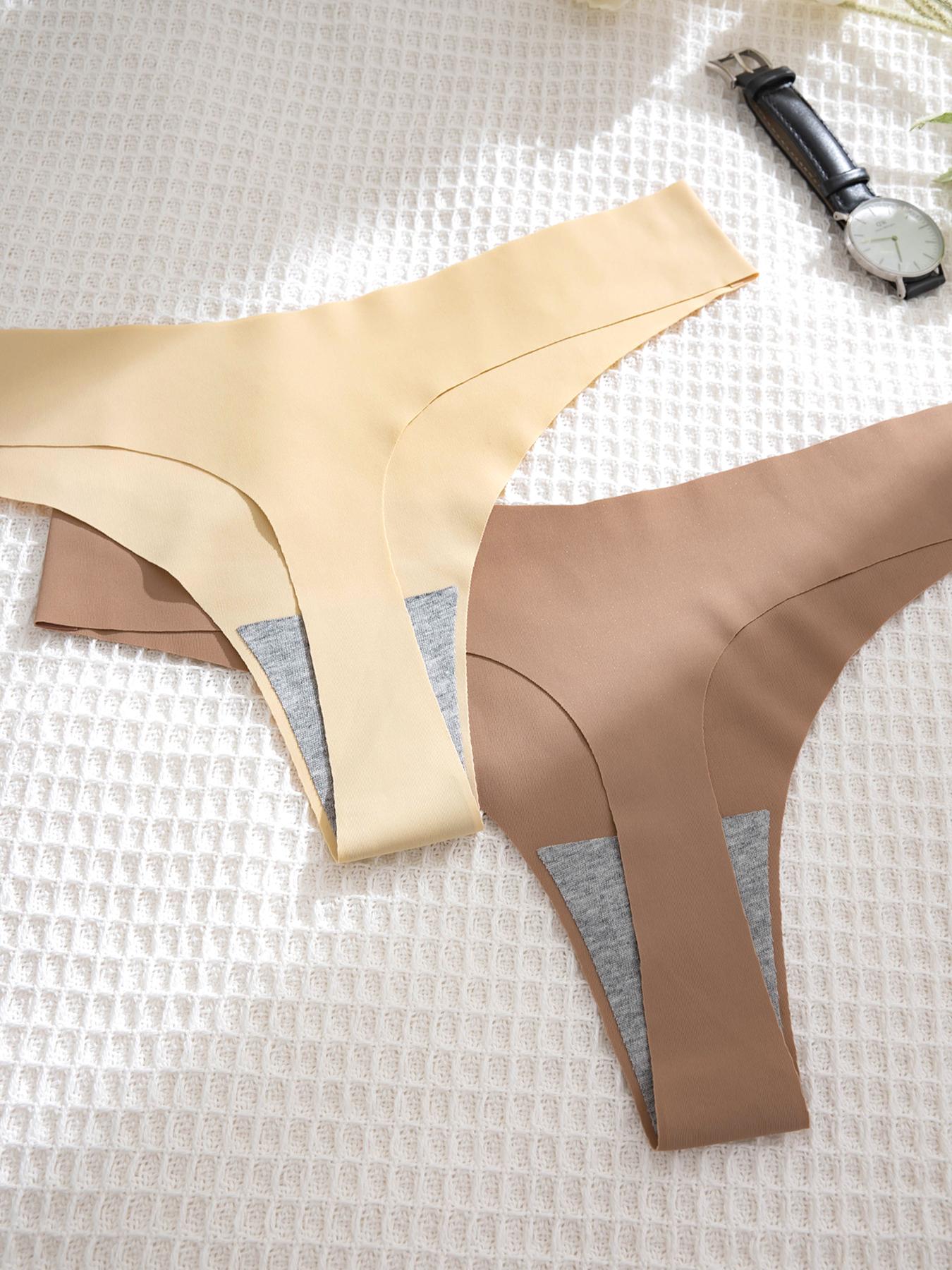 Women's 12pcs Solid Color Seamless Thong, Soft Comfy Breathable Drop Waist Panty for Daily Wear, Underwear for All Seasons