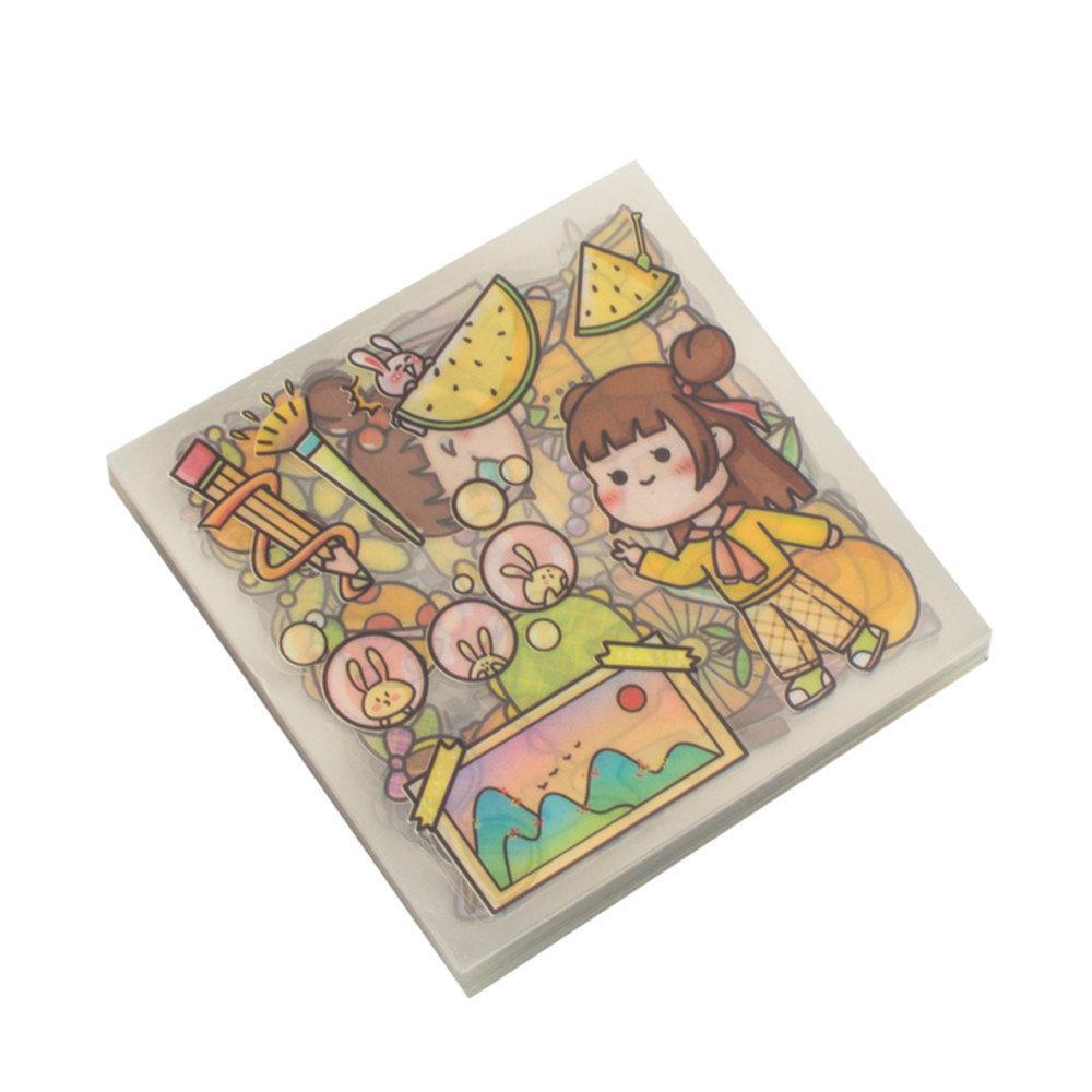 100pcs Cute Cartoon Girl Pattern Sticker, Waterproof Decorative Sticker For DIY Skateboard, Phone Case, Stationery, Water Bottle, Scrapbook