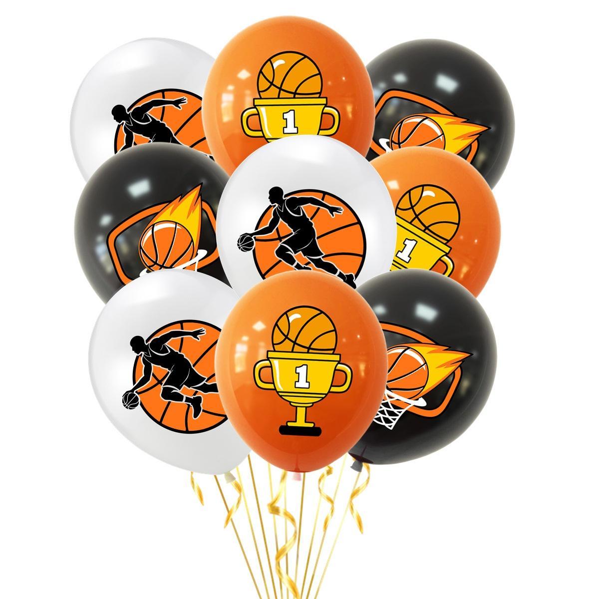 12Pcs Basketball Theme Party Decoration Balloon to Commemorate the 24th Birthday Party Decoration