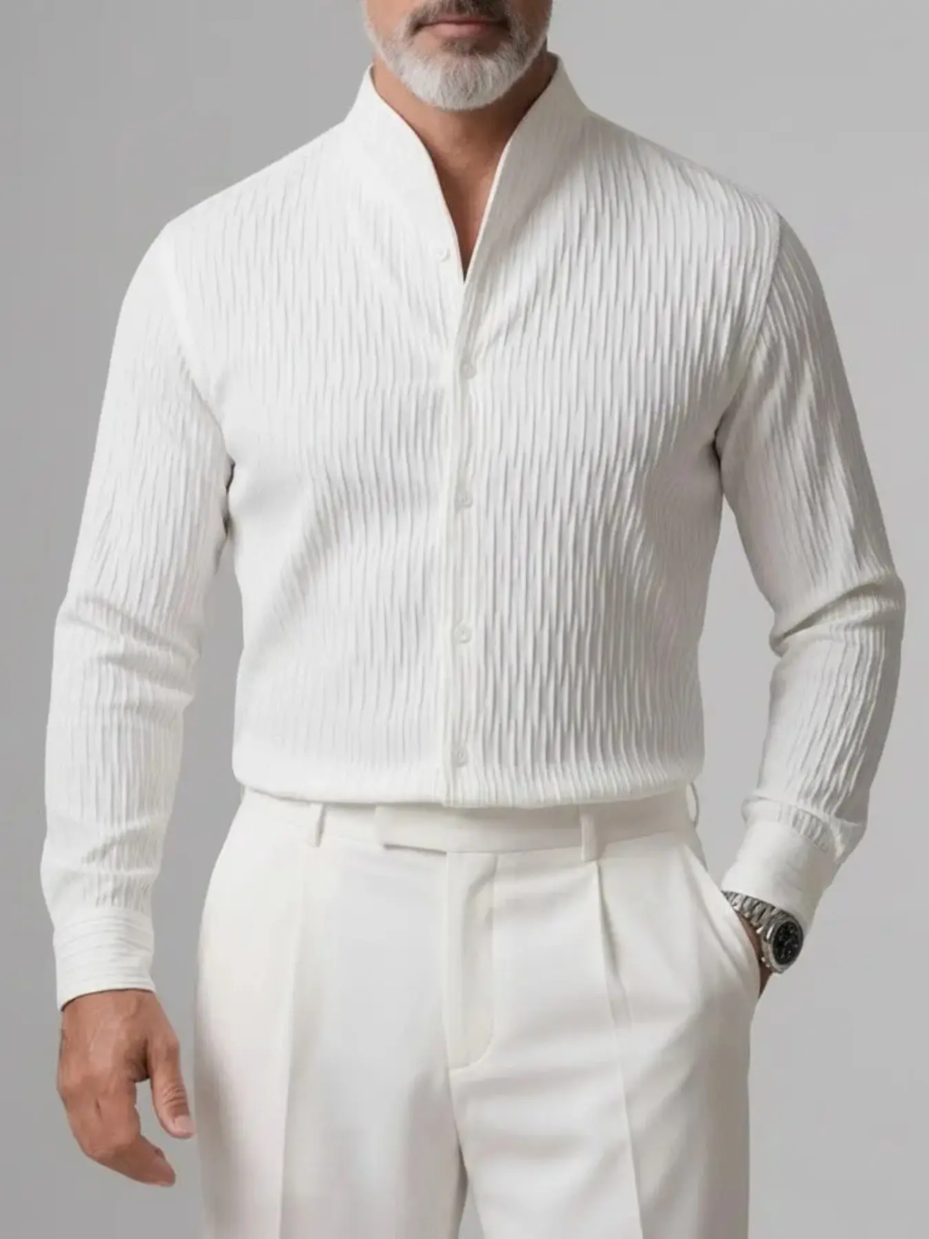 Men's Business Long Sleeve Shirt, Elegant Formal Wear, Perfect for Parties and Office, Stylish Men's Clothing, Ideal for Professional Events