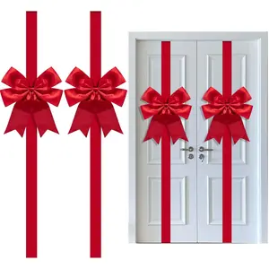 2 Pcs 14.2Ft Extra Large Christmas Front Door Warpping Bow, Adjustable Red Christmas Doors Ribbon Bow with Buckle, Giant Christmas Door Wreath Bows for Cabinet Door Home Festival Decorfidget toys