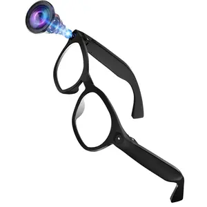 AI Smart Glasses, with 8MP Camera, Video Recording, 4GB Memory Build-in(No TF Card Need), Build-in Mic & Speakers, Bluetooth Calling,  AI Real Time Translation, WiFi Transfer, Type C Charging Support, 2 Lenses Total (Transparent +Black)