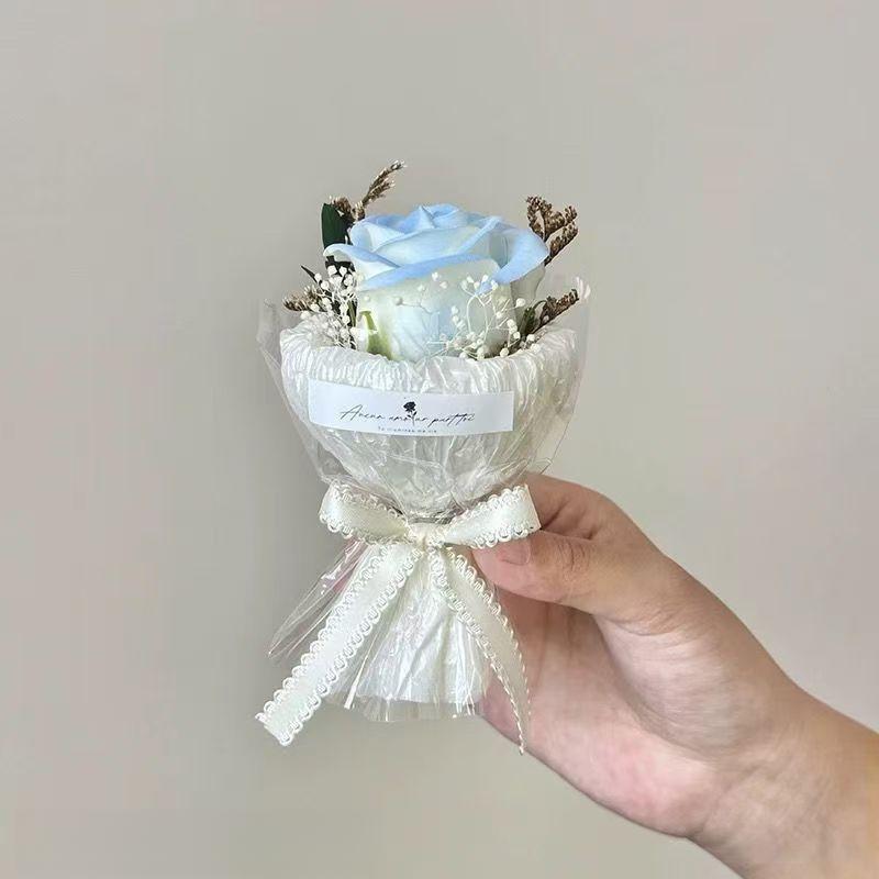 Mini Preserved Rose Bouquet in Gift Box, Eternal Single Rose Flower Arrangement, Romantic Valentine's Day Gift for Her, Mother's Day & Anniversary Home Decor