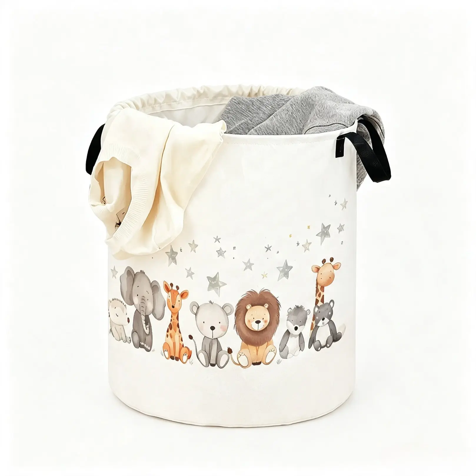 Modern Animal Print Foldable Laundry Hamper with Carry Handles, Large-Capacity Waterproof Storage Bin, Versatile Organizer for Kids Toys, Dirty Clothes (Collectibles-Sports Collectibles-Figurines Storage Solution)