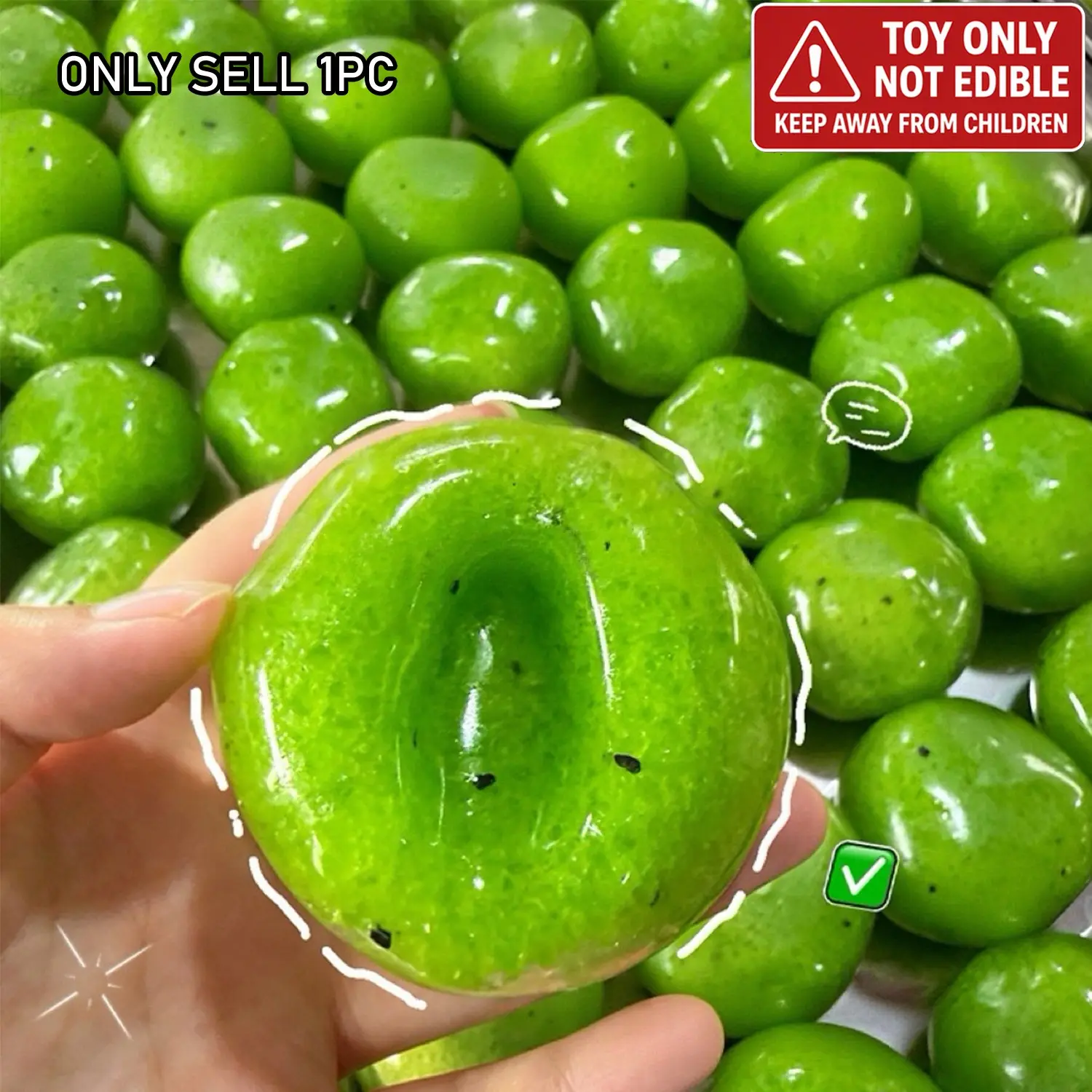 Realistic Kiwi Mud Ice Ball, DIY Stress Relief Toy, Crunchy Sound, Anxiety Relief, Adhd, Autism, Birthday, Party, Easter, Christmas, Valentine's Day Gift