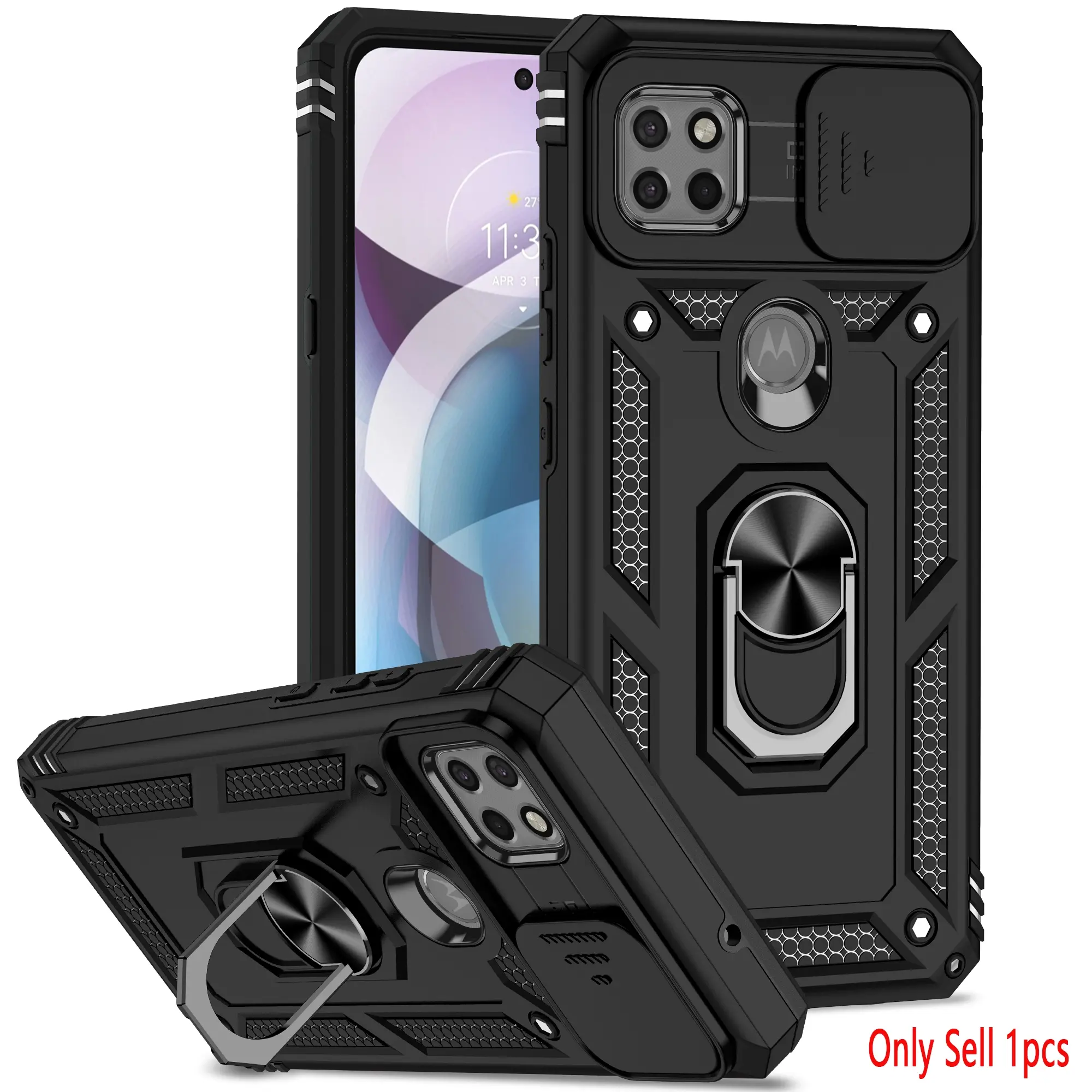 Case for Motorola Moto G 5g 2021/moto One 5g Ace, Protective, Dustproof, Shockproof, Wear-Resistant, Rotatable Magnetic Ring Stand for Moto G 5G 2021/Moto One 5G Ace Phone Case Cover
