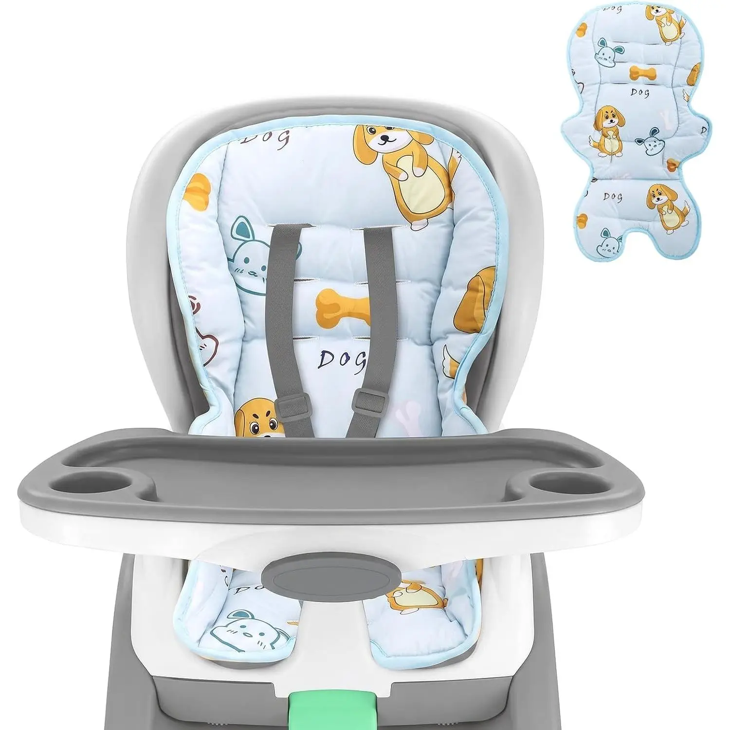 High Chair Cover Replacement Compatible with Graco and Ingenuity | Soft Cushion with Anti-Slip Pad, Protecting Water Spills, Fit for Evenflo, Baby Trend, Cosco, Joovy Nook and Most High Chair