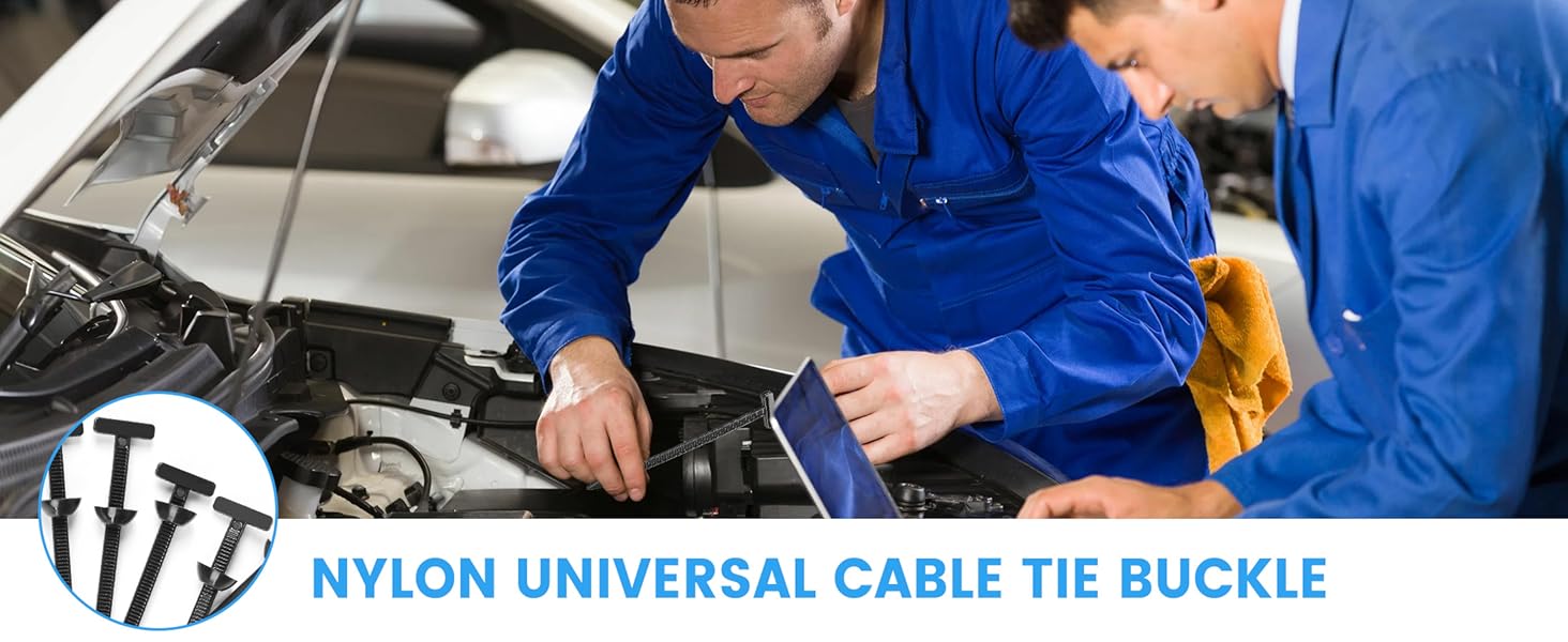 100 Pcs Nylon Universal Cable Tie Buckle - New T Multifunctional Nylon Zip Ties With Pin & Button Design Plastic Cable Fixion Tools Fasteners UV Resistant Zipties for Cars Daily Repair Bumper Clips