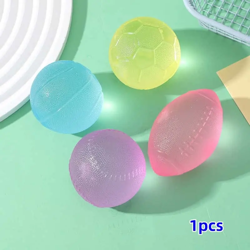 Sports Ball Stress Relief Squeeze Toy, stress balls, Baseball Basketball Soccer Football Soft TPR Jelly Squishy Decompression Toy, Slow Rebound Anxiety Relief Anti-Stress Vent Toy for Adults, Portable Desk Toy