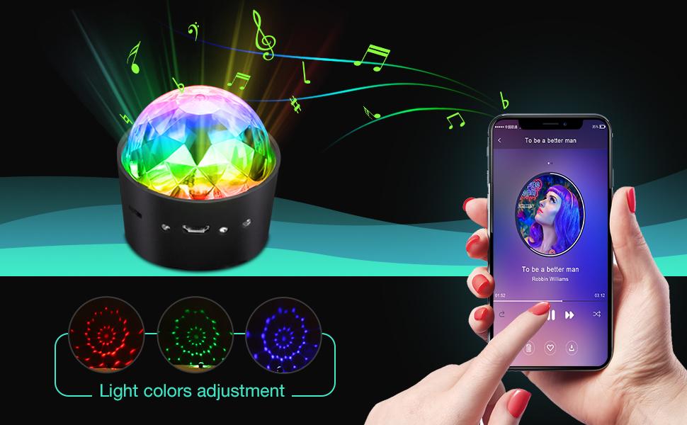 Mini Disco Light,  Sound Activated Multi-Color Battery Operated Disco Ball Light, Festival Party Light, Led Stage Light, Car Decoration Light (Portable Battery Powered) - [2-Pack]