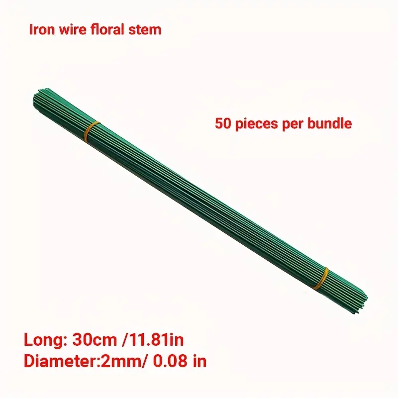 50pcs/100pcs of 2mm diameter floral wire wrapping material, DIY Craft Supplies, suitable for DIY artificial flower crafting, bouquets, wreaths, home decor, wedding and birthday gifts