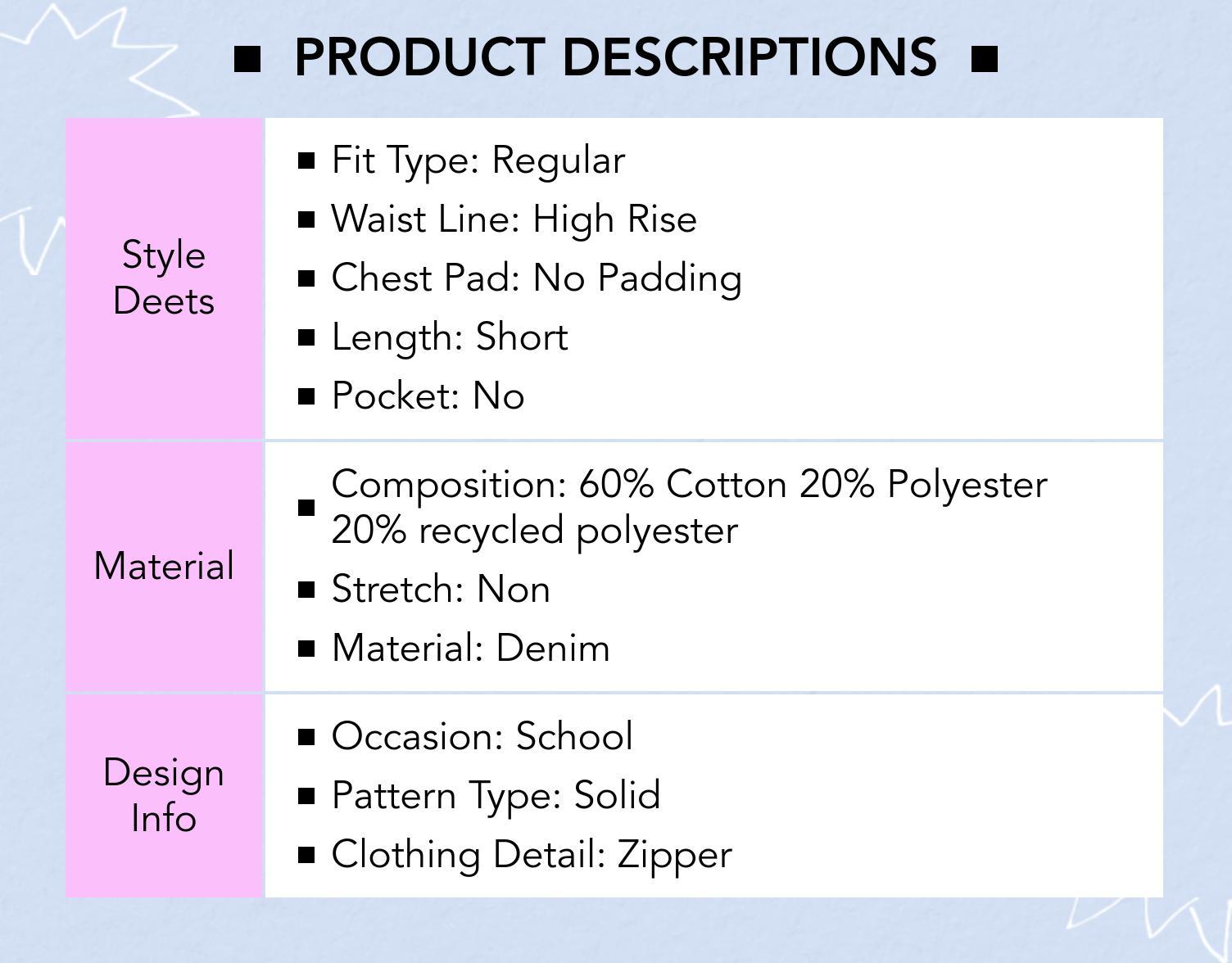 Cider [size 0-10] Denim Solid Zipper Sleeveless Mini Dress