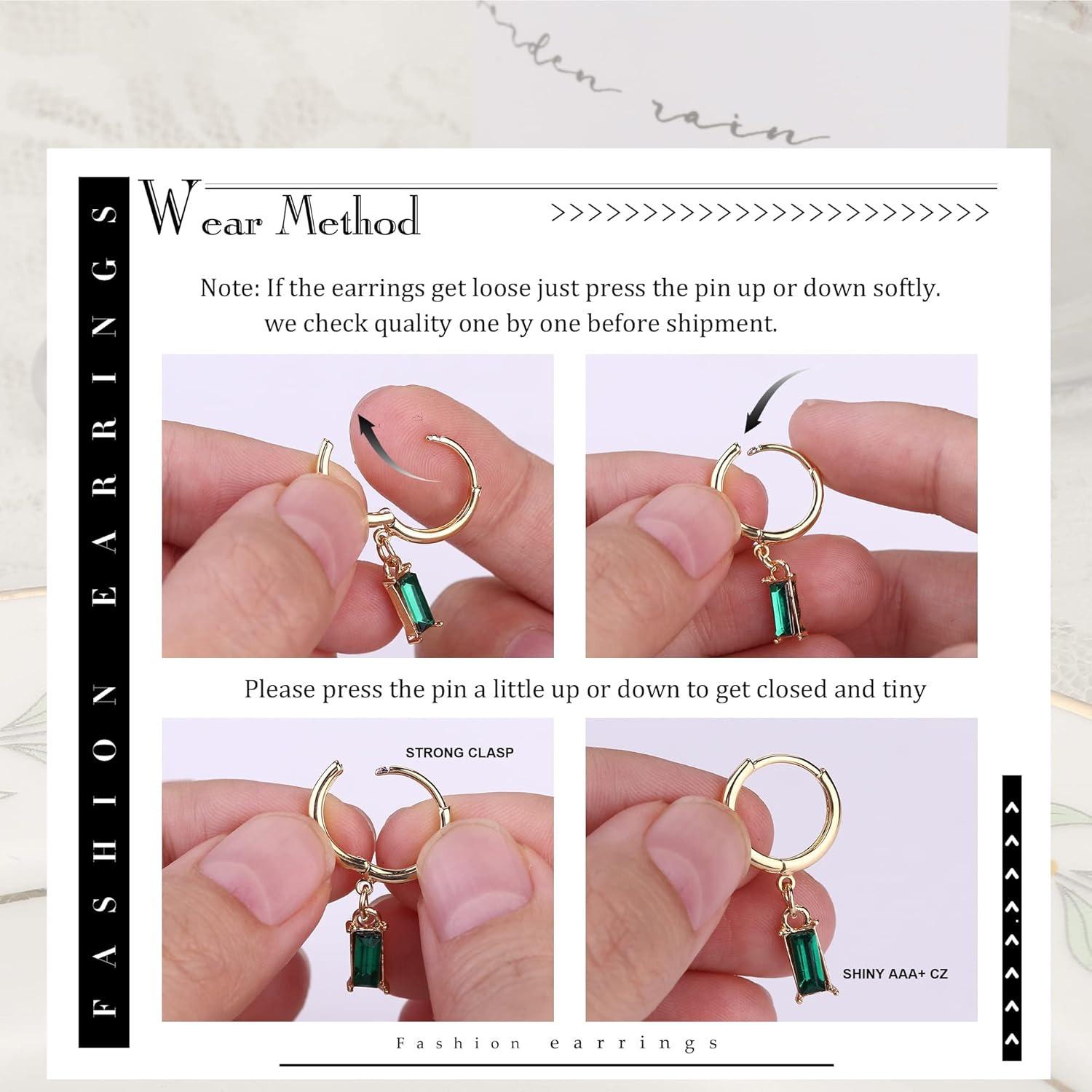 ZELORES 29Pcs 14K Gold Plated Earrings Set for Women Moon Heart Butterfly CZ Bead Huggie Hoops Studs for Multiple Piercings