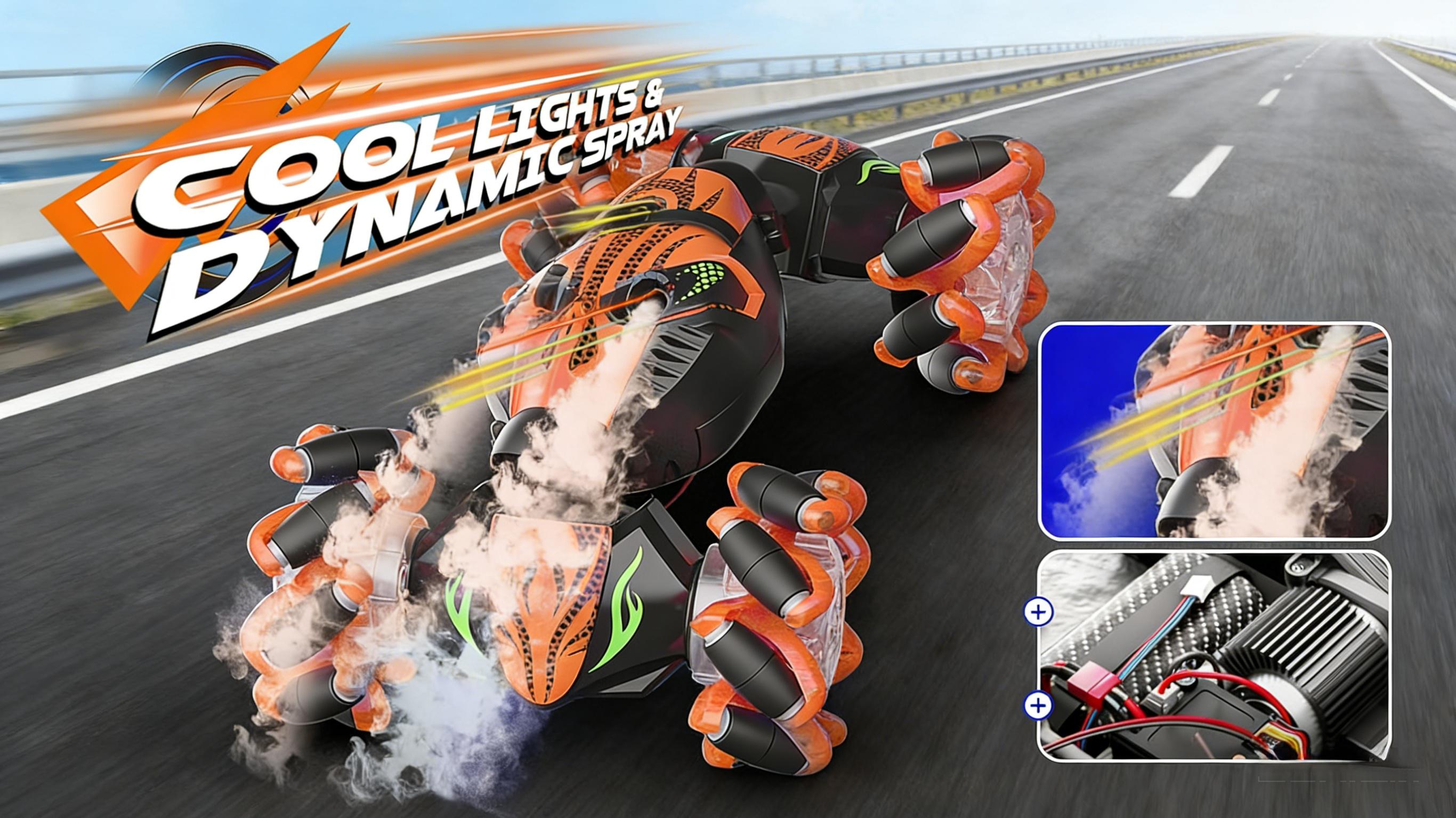 Gesture Sensing RC Stunt Car, Hand Controlled Remote Control Twist Cars with Light & Music, 4WD 360 °   Rotate Transform Drift, Cool Birthday presents and Ideas Gifts for Kids Age 6 7 8 9 10 11 12 YearsOld