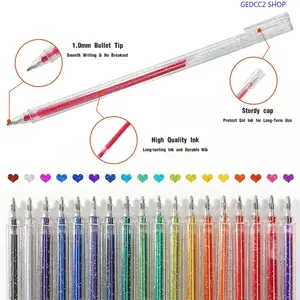 Glitter Gel Pen, 1.0 mm Metal Colored Glitter Ballpoint Pen, Specialty Pen, Aesthetic Pens, Writing Stationery for School and Office Writing Pens #GLOBAL PICKS