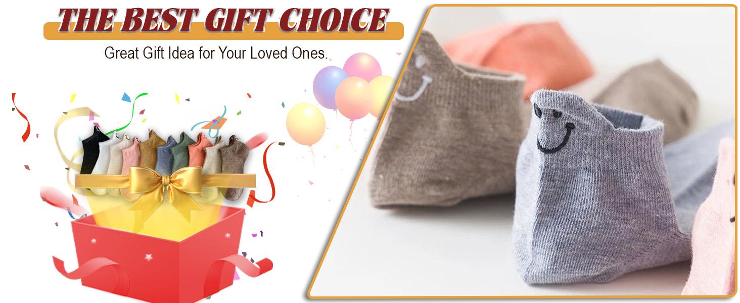 Smiley Face Socks 10 Pairs - Women's Cute Embroidered Ankle Socks, Kawaii Cotton Low Cut Socks for Daily Wear