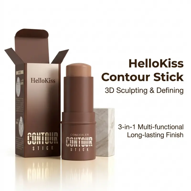 The Viral Hellokiss Highlight Stick 3-in-1 Contour, Blush & Highlight! Creamy Pearl Glow for Chiseled Cheeks & Nose, The Ultimate Face Sculptor #makeuptok #highlighter
