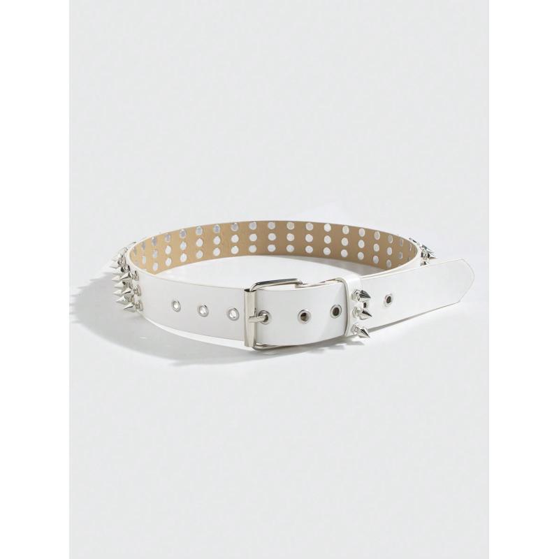 1pc Women's Cool Punk Style Rivets Decorated Heavy Metal Dark Belt