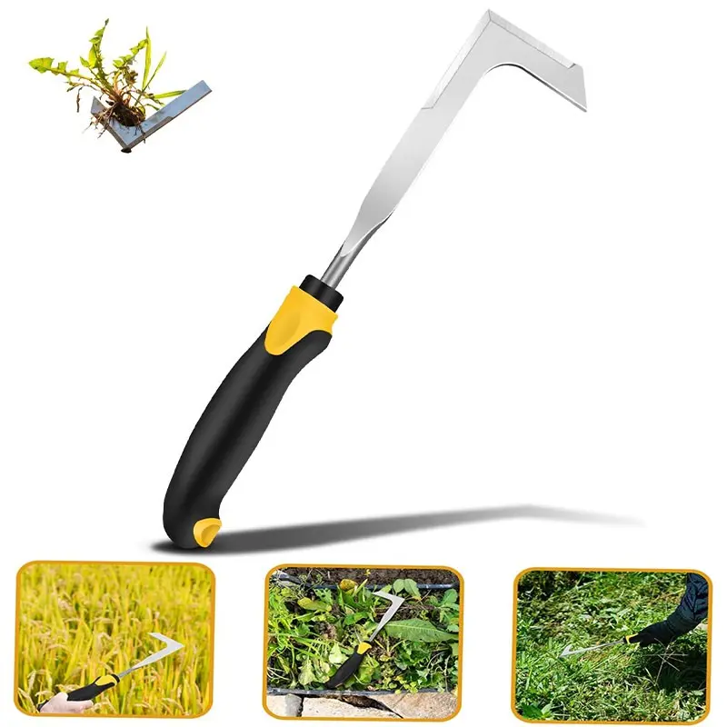 Stainless Steel Garden Crack Weeder Tool, Ergonomic Handle, Lawn Maintenance Razor, Ideal for Sidewalks, Driveways, Gardens, Garden Tools